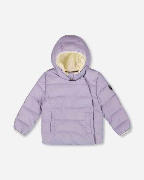 Deux Par Deux Compressible Winter Puffy Coat Designed For Car Seat In Purple