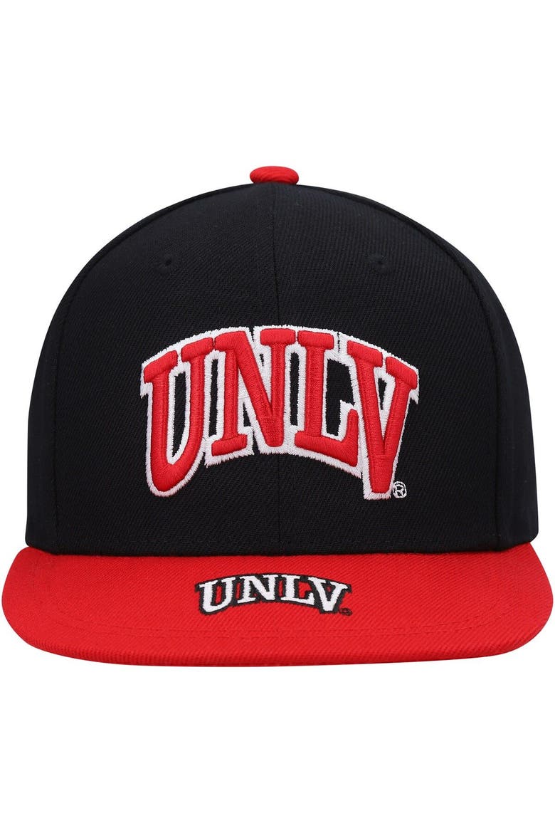 Youth Mitchell & Ness Black/Red UNLV Rebels Logo Bill Snapback Hat, Alternate, color, Black