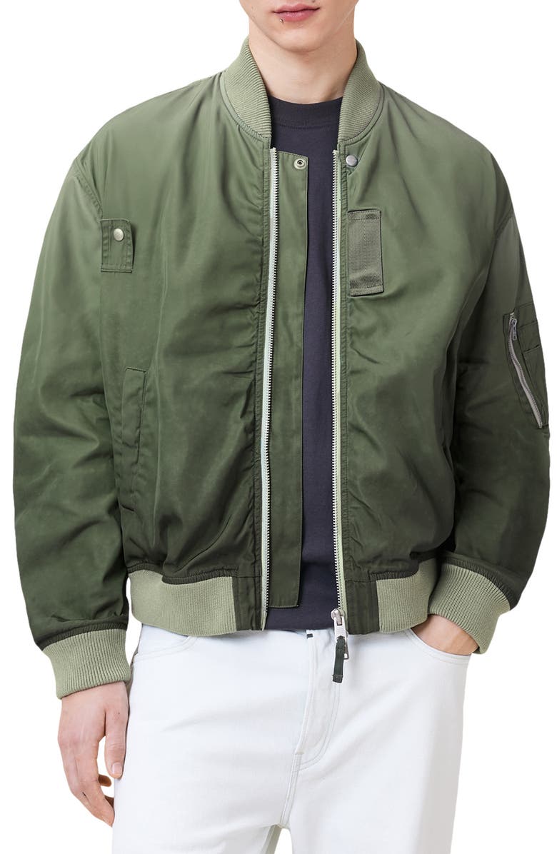 AllSaints Cascade Bomber Jacket, Alternate, color, Island Green