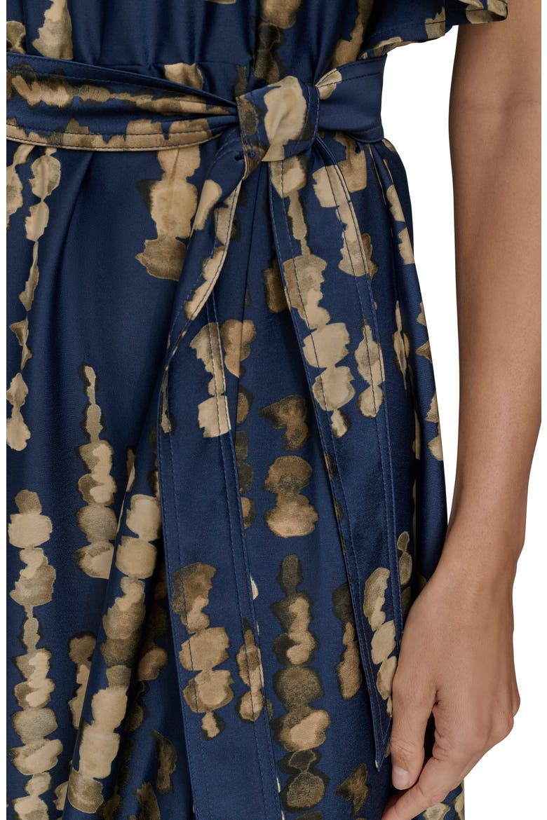 Abstract Print Cold Shoulder Midi Dress, Alternate, color, ECLIPSE MULTI