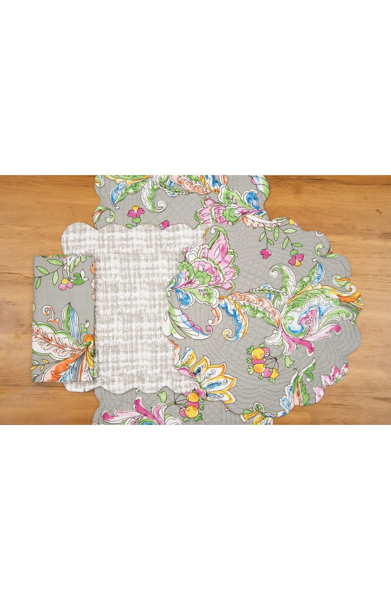 C&F Home Frey Reversible Colorful Paisley Cloth Napkin Set of 6, Alternate, color, Grey