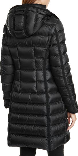 Moncler Hermine Grosgrain Trim Quilted Down Puffer Coat Moncler Hermine Grosgrain Trim Quilted Down Puffer Coat