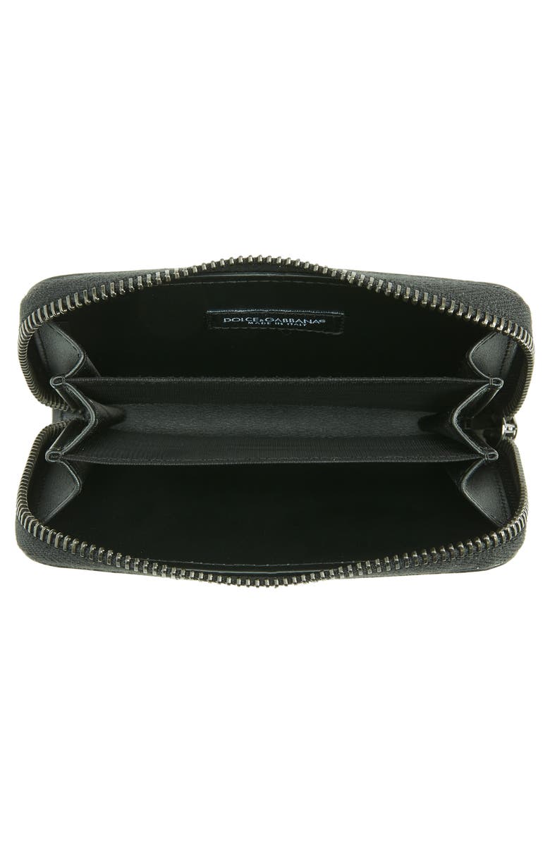 Dolce&Gabbana DG Logo Leather Zip Wallet, Alternate, color,
