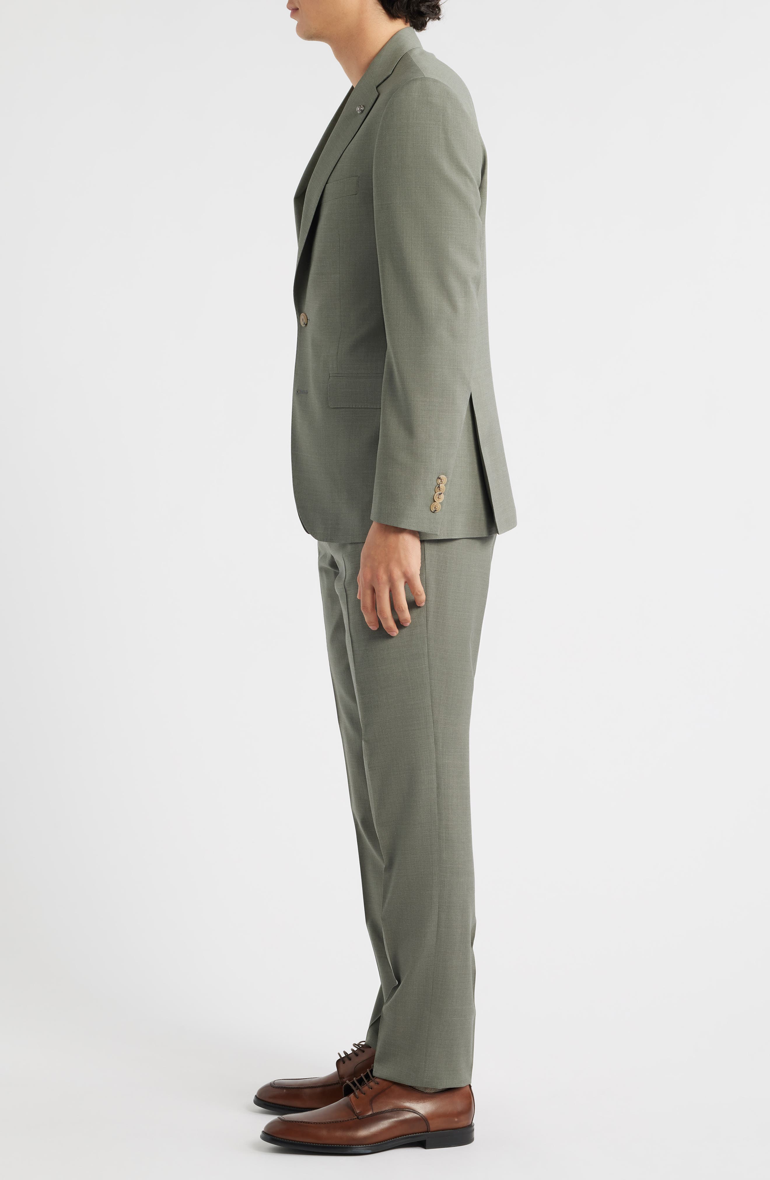 Jack Victor Esprit Contemporary Fit Sage Green Wool Blend Suit