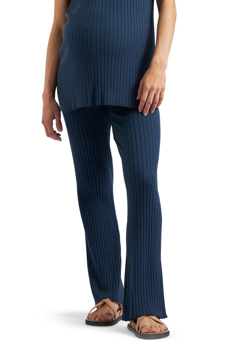 Ripe Maternity Sienna Rib Knit Pant, Main, color, French Navy