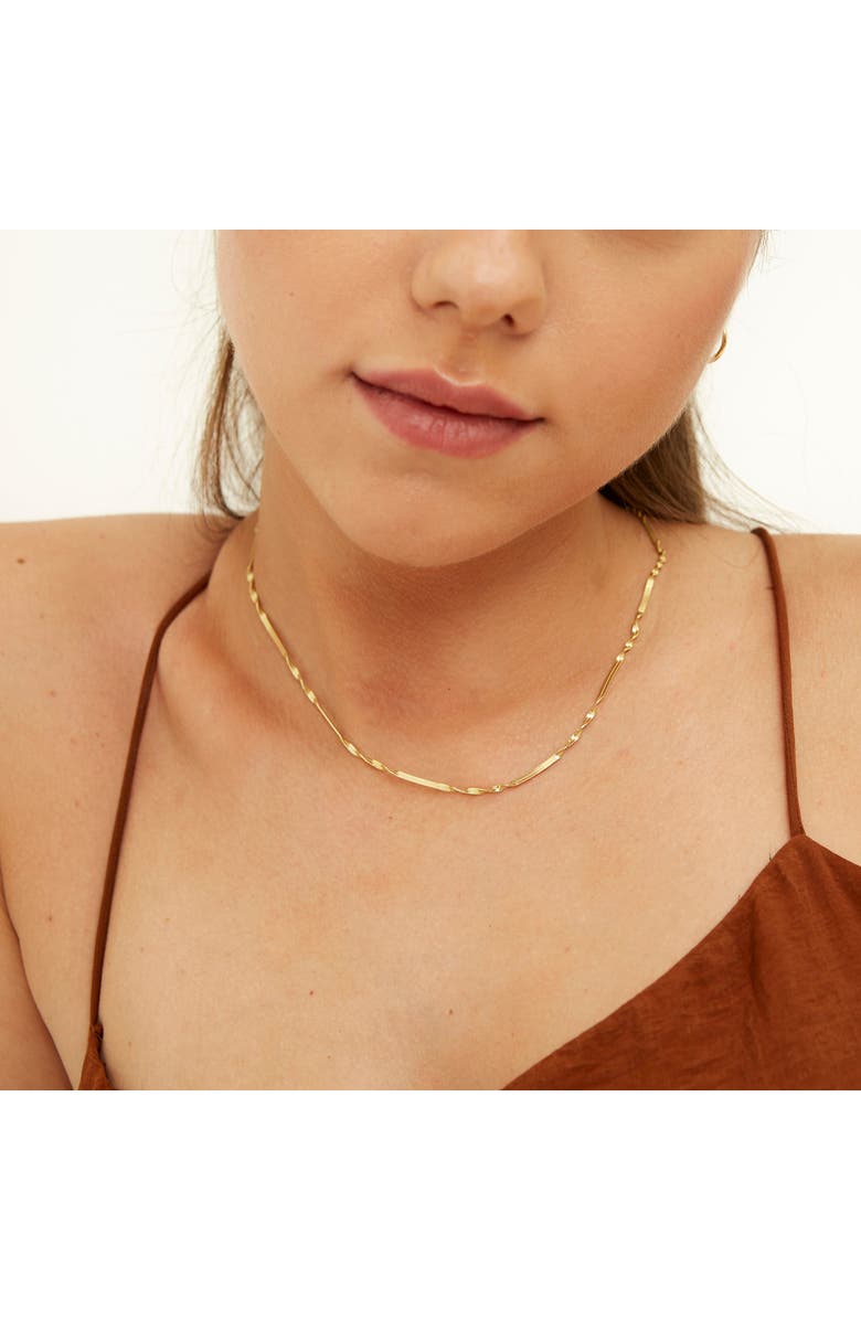 Spero London Half Twisted Sterling Silver Chain Necklace, Alternate, color, Gold