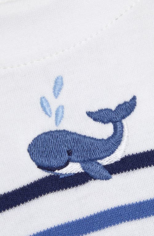 Jojo Maman Bébé Jojo Maman Bebe Whale Embroidered Cotton Knit Top & Leggings Set In White