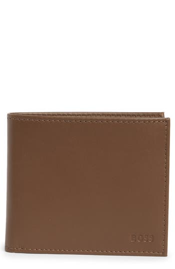 Hugo Boss Boss Randy Leather Bifold Wallet In Brown