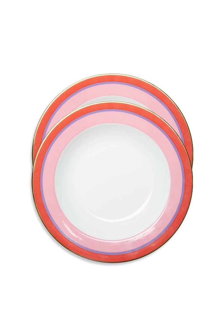 Soup Plates Set Of 2 Rainbow Rosa, Main, color, Rainbow Rosa