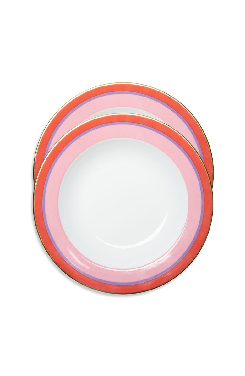 La DoubleJ Soup Plates Set Of 2 Rainbow Rosa, Main, color, Rainbow Rosa