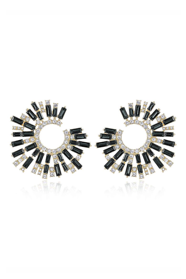 Crystal Stardust Earrings, Main, color, BLACK