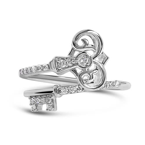Haus of Brilliance Sterling Silver 1/6 Cttw Key and Keyhole Diamond Ring at Nordstrom