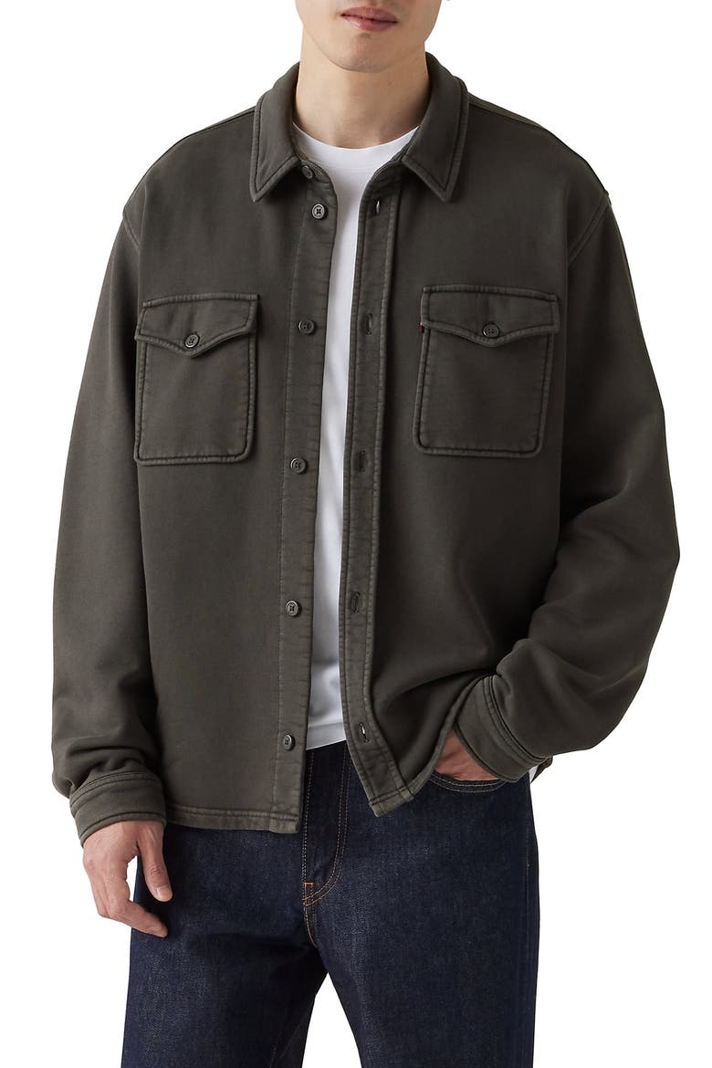 Bayview Soft Worker Cotton Knit Overshirt, Main, color, GARMENT DYE DARK PHANTOM