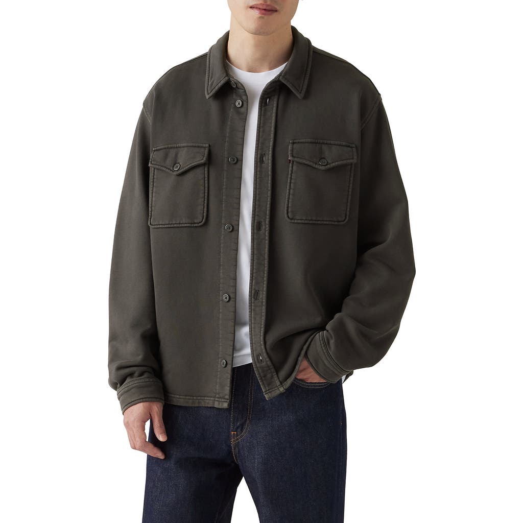 Levi's Bayview Soft Worker Cotton Knit Overshirt In Gray