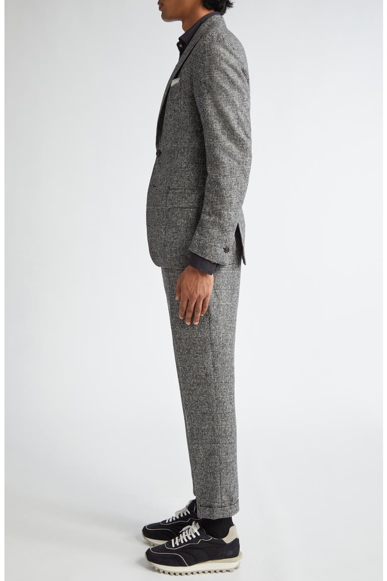 Prince of Wales Alpaca Blend Suit, Alternate, color, CARBON
