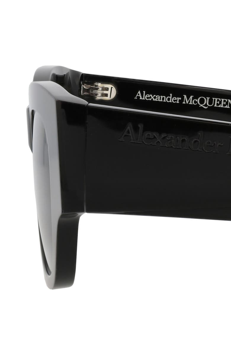 McQueen 50mm Gradient Square Sunglasses, Alternate, color, Black Black Grey