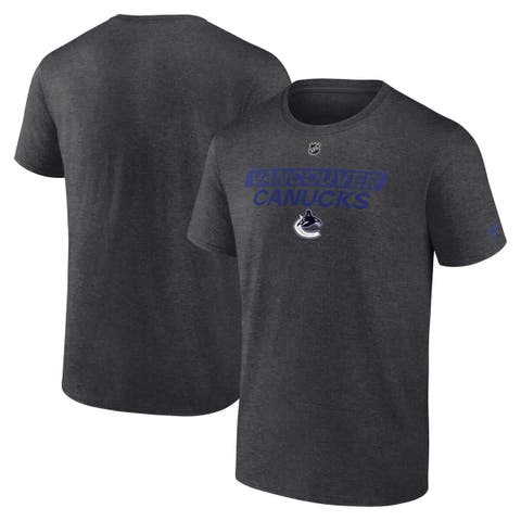 Men's Fanatics  Heather Charcoal Vancouver Canucks Authentic Pro Core Primary T-Shirt