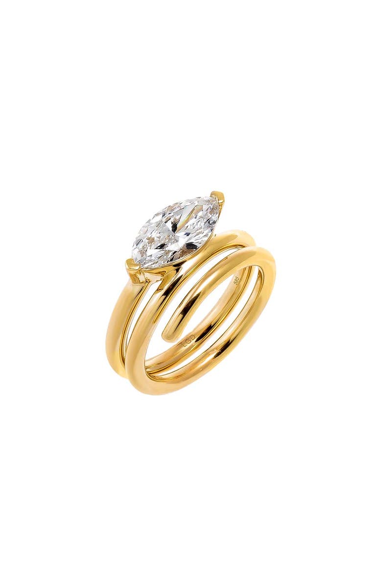 BY ADINA EDEN Lab Grown Diamond Marquise Coil Wrap Ring 14K, Main, color, 14K Gold