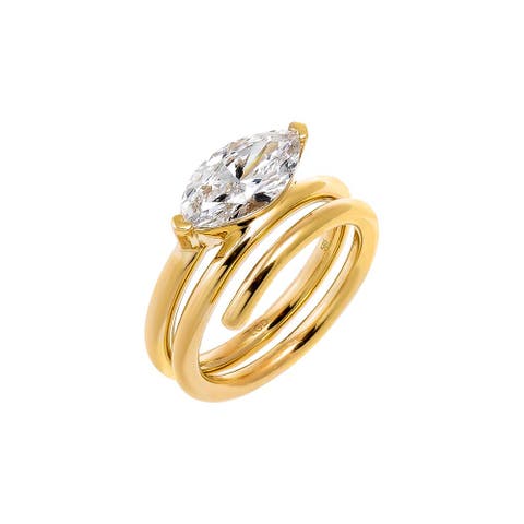 Lab Grown Diamond Marquise Coil Wrap Ring 14K
