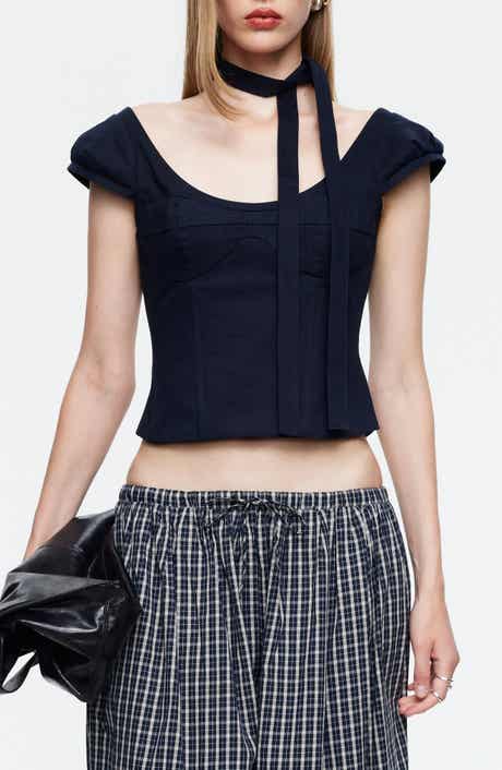 Inzio Cotton Corset Top & Scarf Set