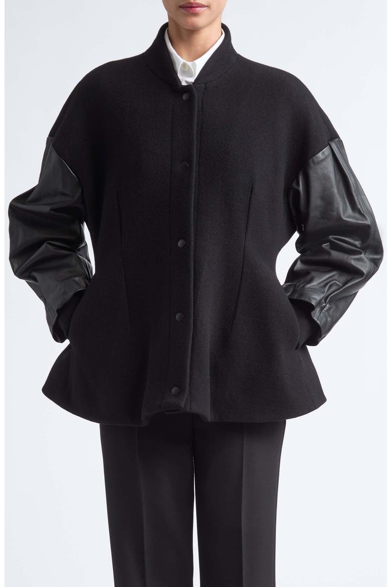 Varsity Wool Jacket, Main, color, BLACK