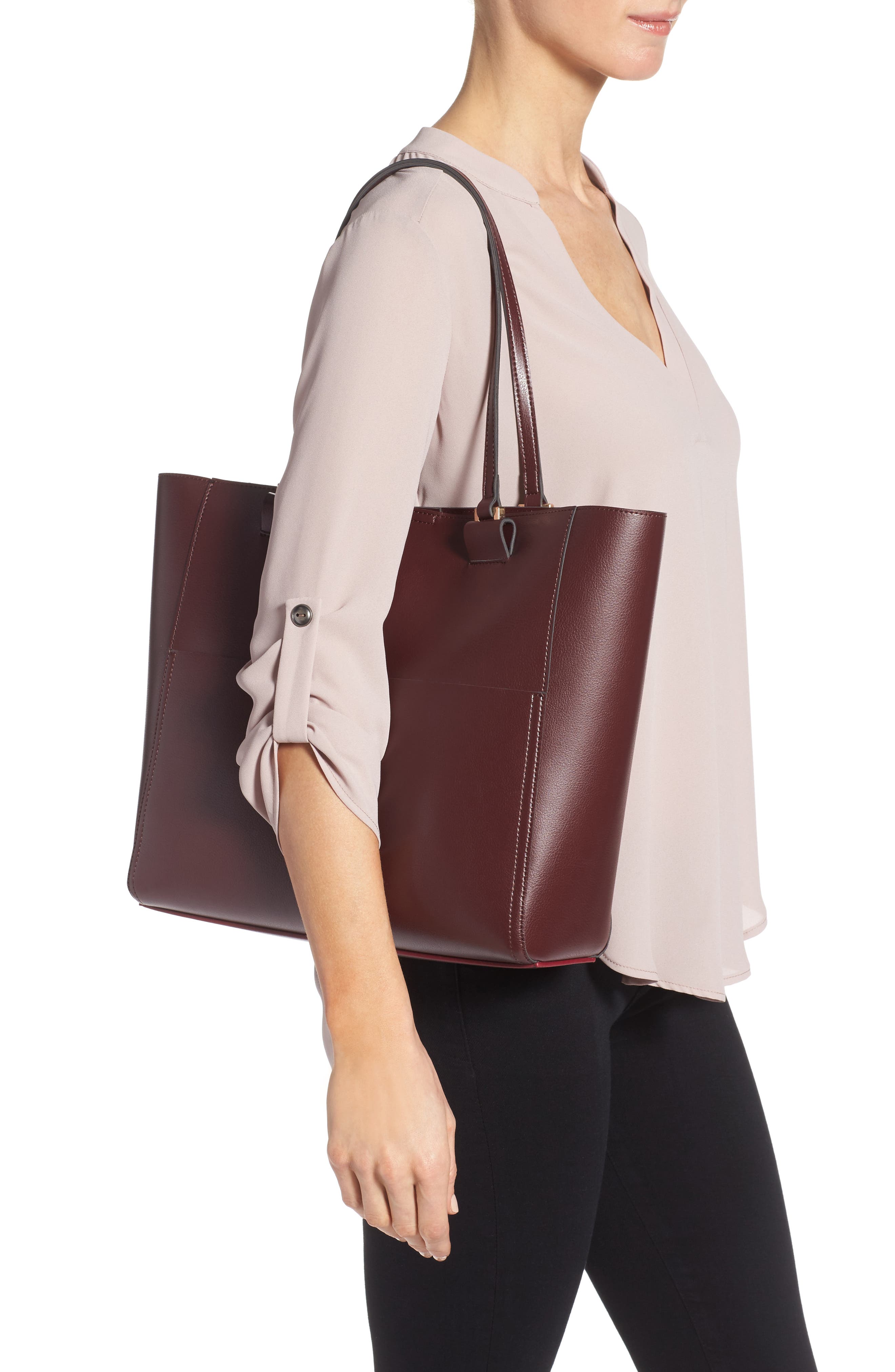 Sole Society Glenn Faux Leather Tote, Alternate, color, 