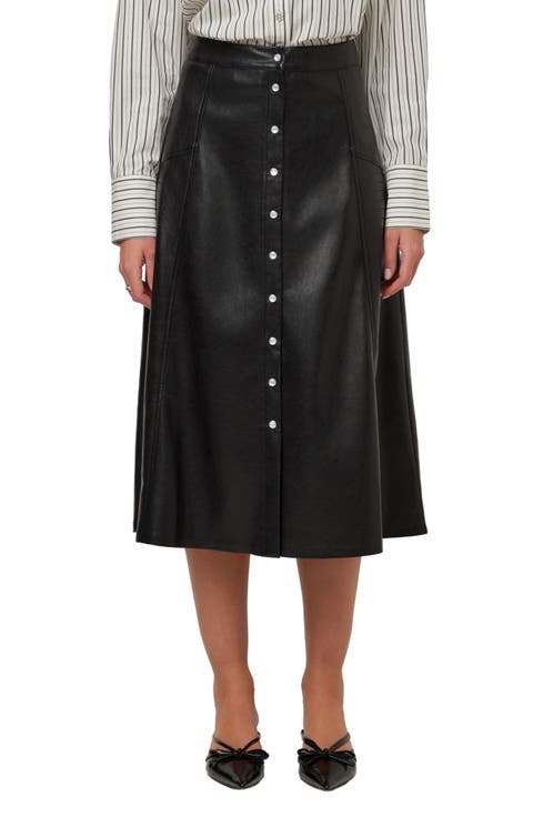 Esmeralda Faux Leather Midi Skirt