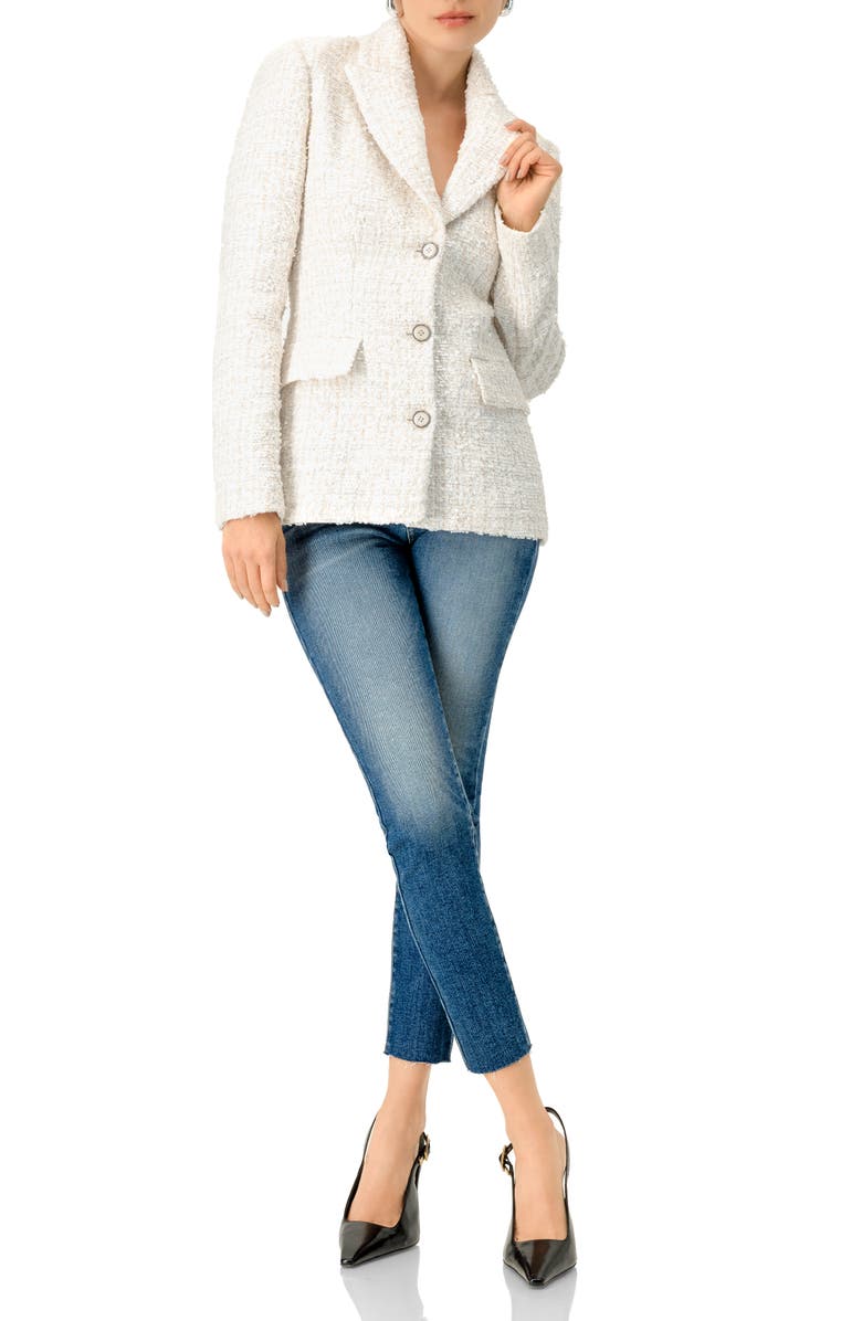 IVONNE Breasted Blazer with Three Buttons, Alternate, color, Ivory