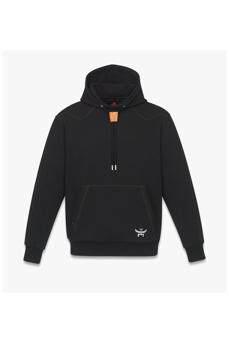Logo Stitch Ponte Hoodie, Alternate, color, Black