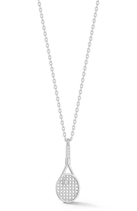Tennis Racket Pendant Necklace