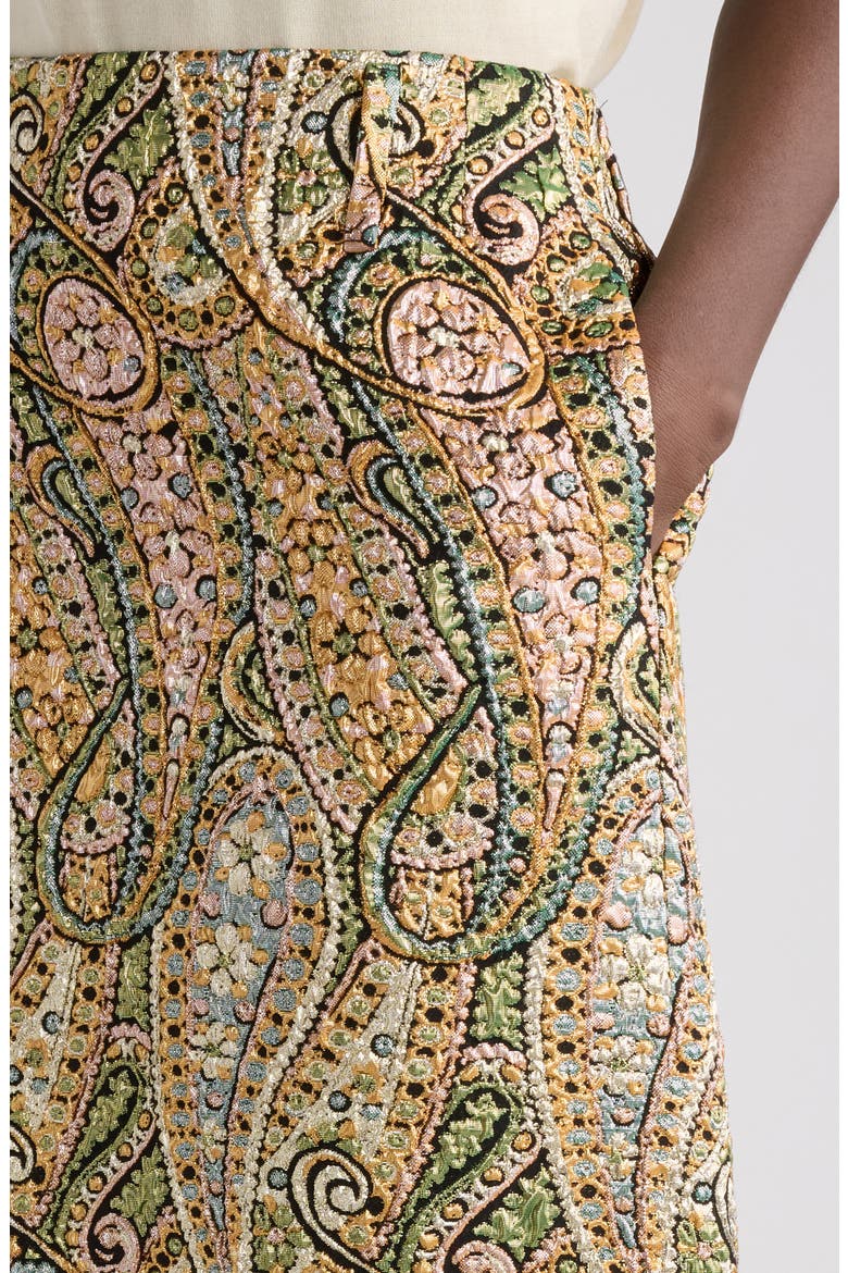 Sentista Paisley Jacquard Midi Skirt, Alternate, color, MULTI