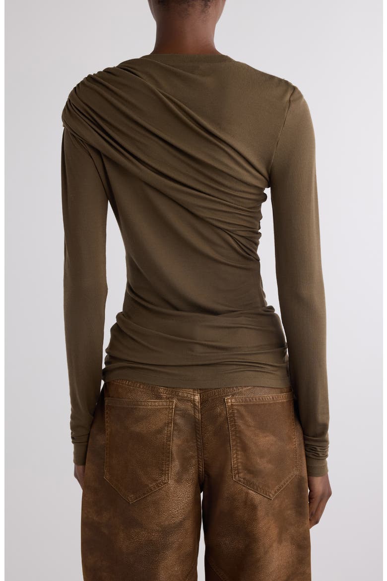Dressi Draped Jersey Top, Alternate, color, KHAKI