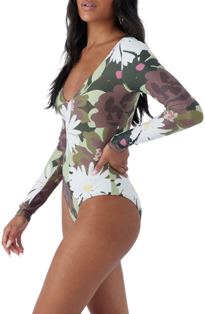 O'Neill Tamara San Marco Floral Long Sleeve One-Piece Swimsuit, Alternate, color, 