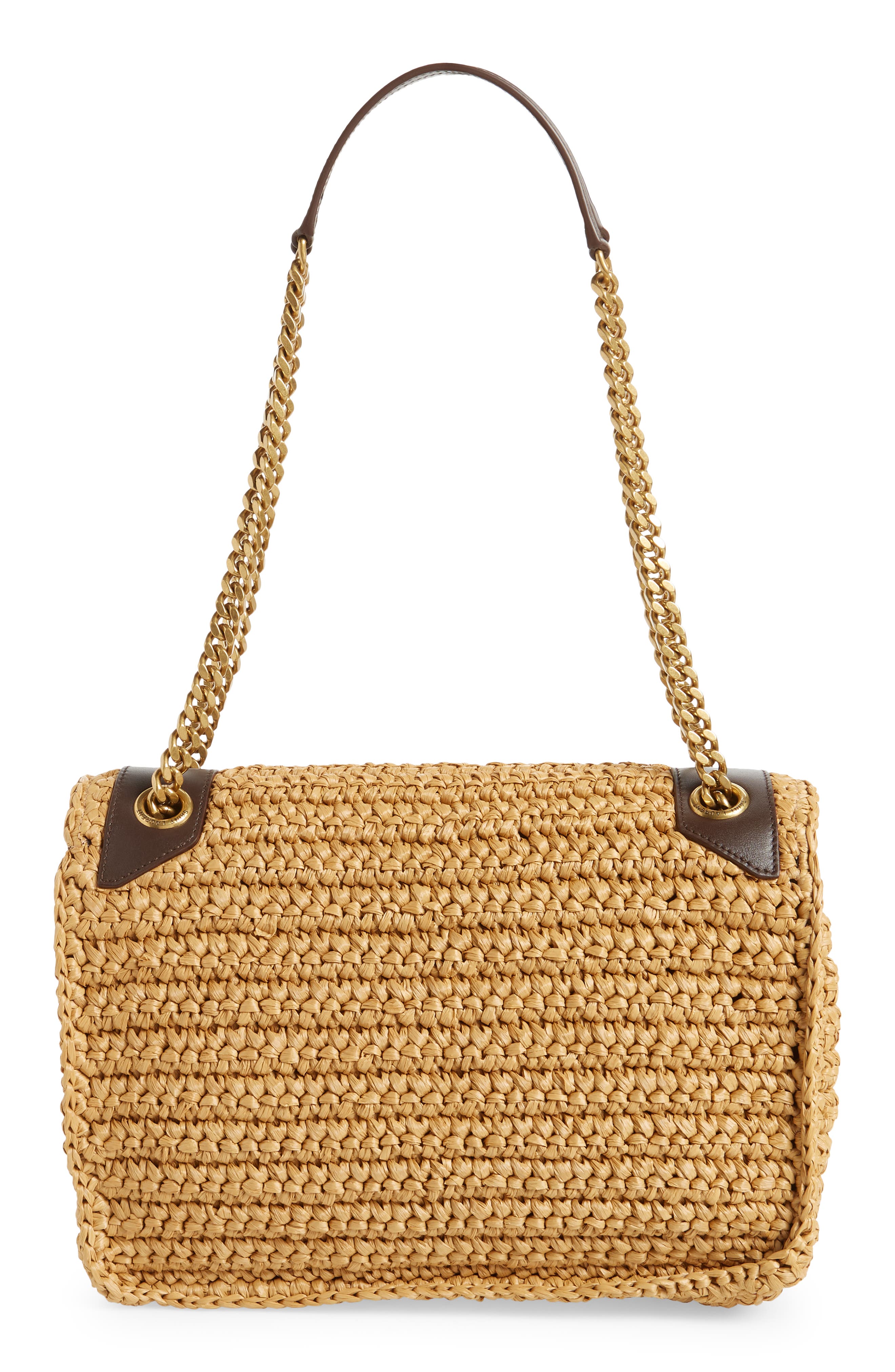 Medium Niki Raffia Shoulder Bag, Alternate, color, 7069 NATURALE / NEW NUT