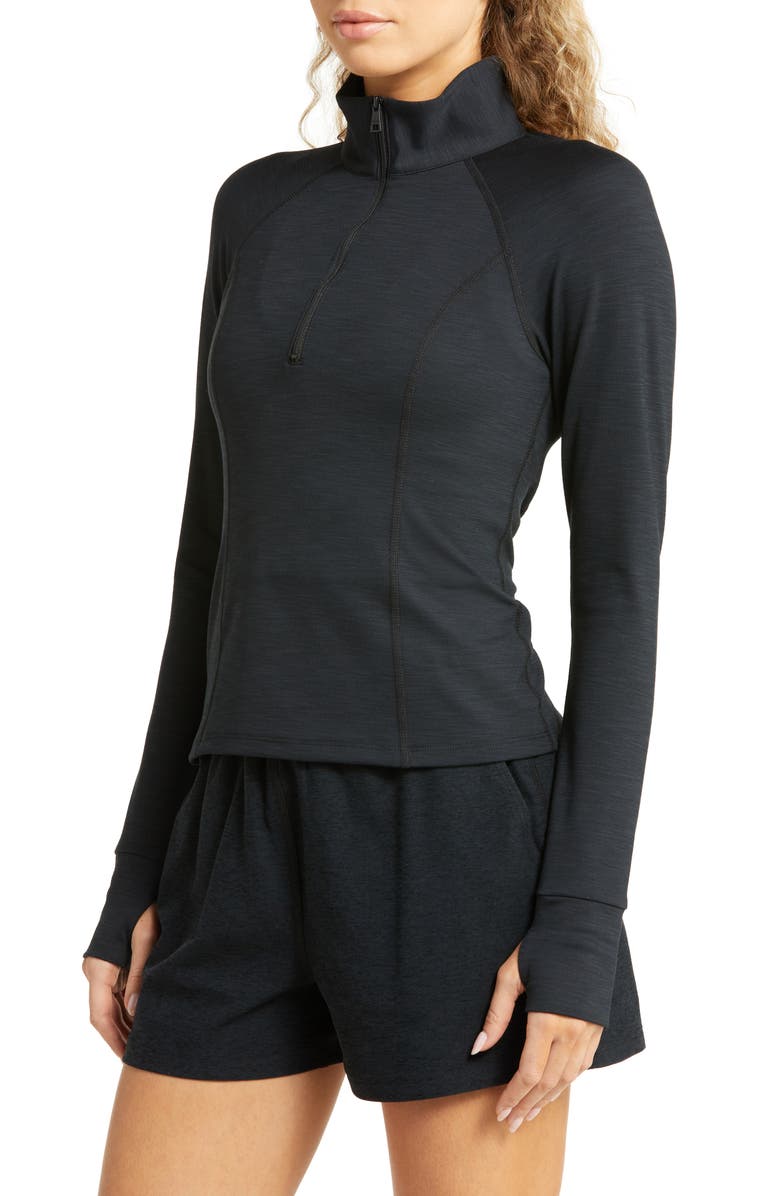 Beyond Yoga Heather Rib Take a Hike Pullover, Alternate, color, 