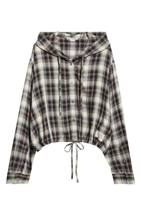 Sip Check Flannel Hooded Overshirt
