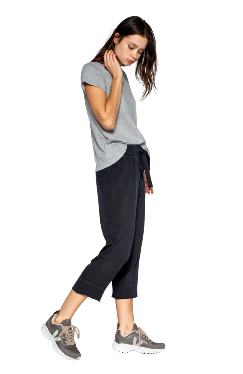 Wilt Crop Raw Jogger Easy Fit Pants, Alternate, color, Black