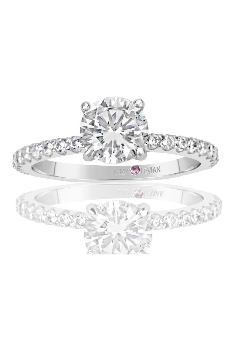 Sterling Silver Round CZ Bridal Ring, Alternate, color, WHITE