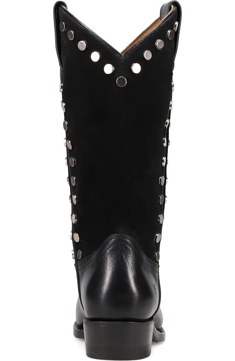 Frye Billy Stud Western Boot, Alternate, color, Black