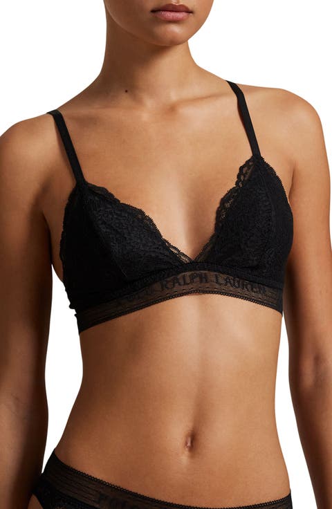 Lace & Stretch Cotton Rib Triangle Bralette