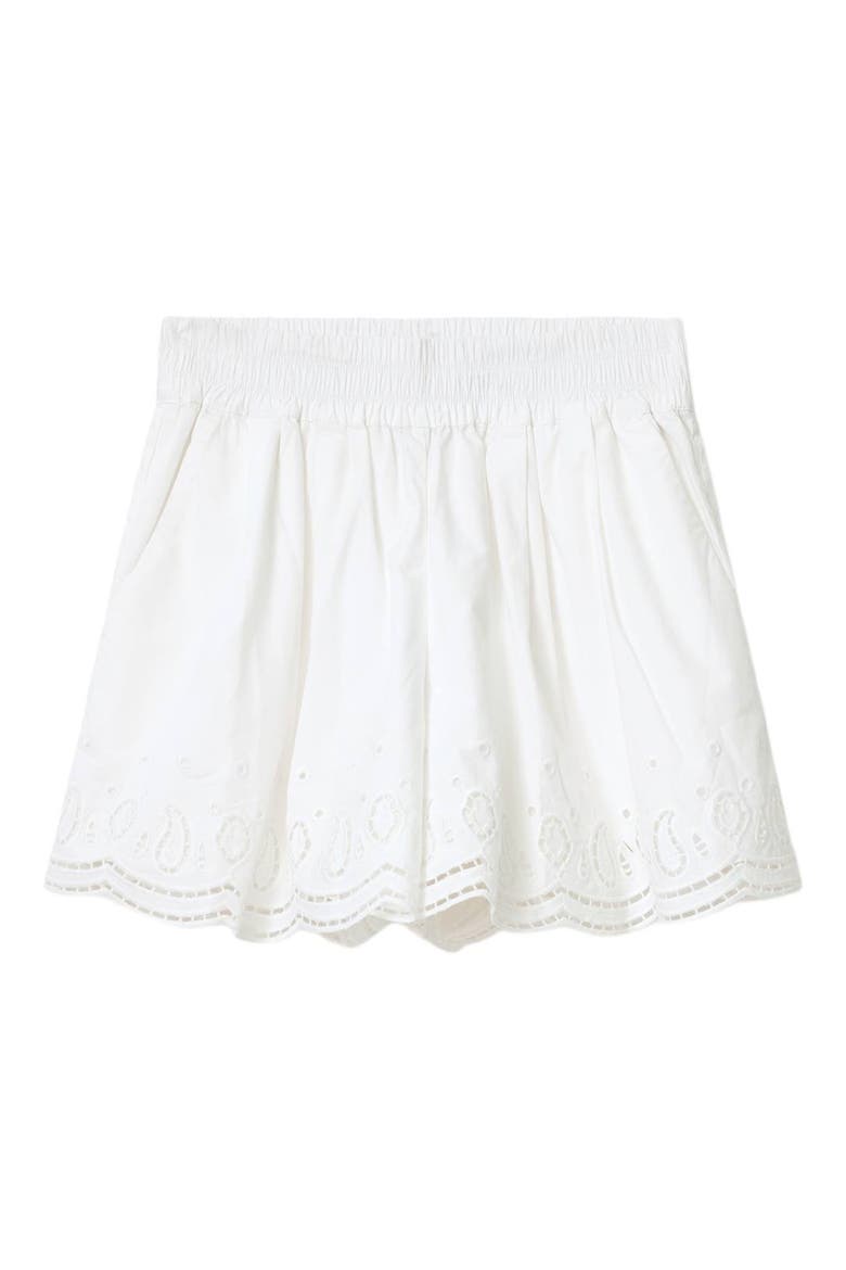 Marie Cotton Eyelet Shorts, Alternate, color, OPTIC WHITE