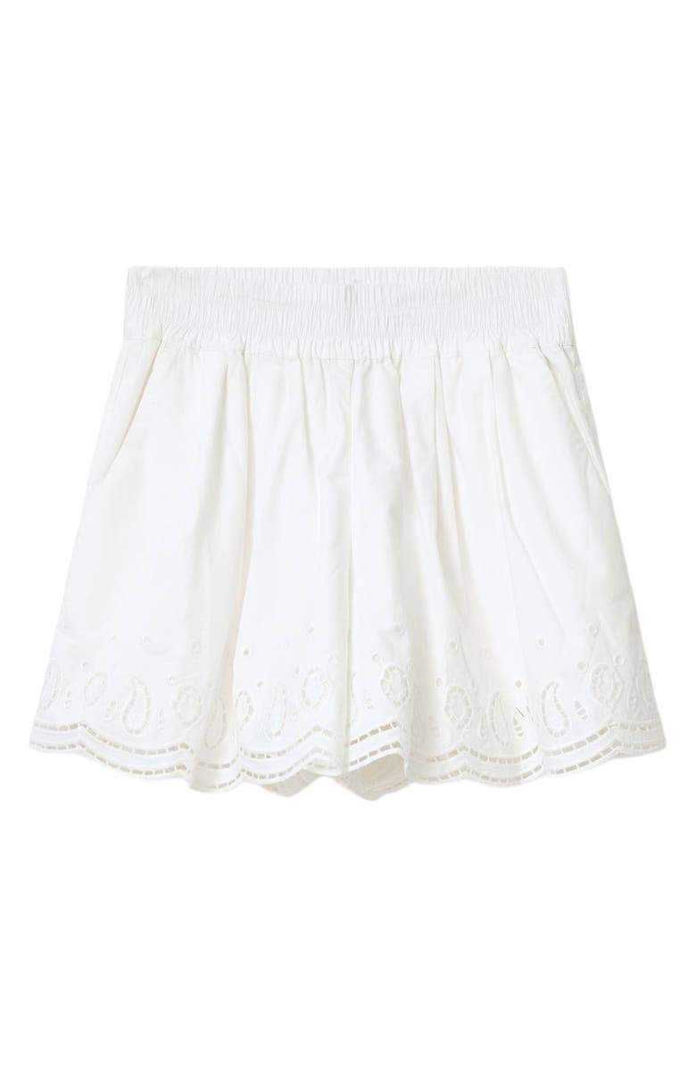 AllSaints Marie Cotton Eyelet Shorts, Alternate, color, Optic White