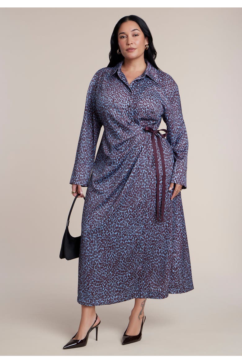 Wrap Detail Maxi Dress, Alternate, color, DOTS OF BURGUNDY