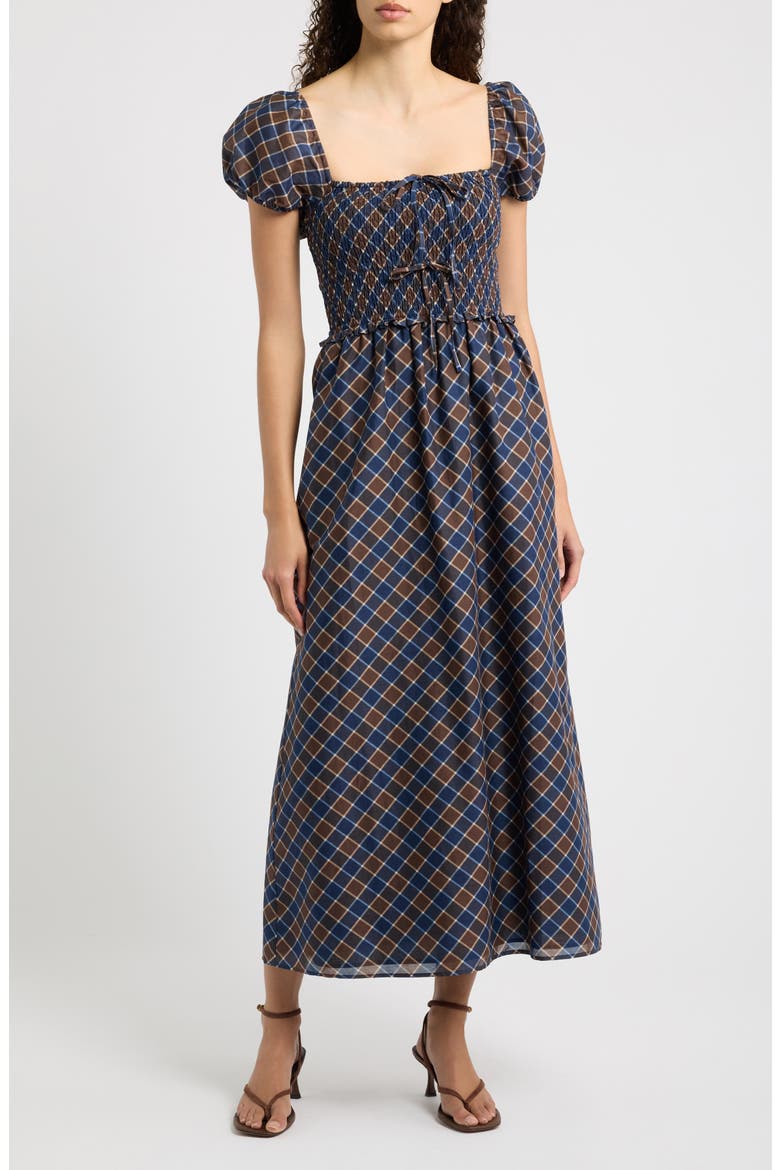 The Aster Plaid Cotton Nap Dress, Main, color, WILSHIRE PLAID CHOC