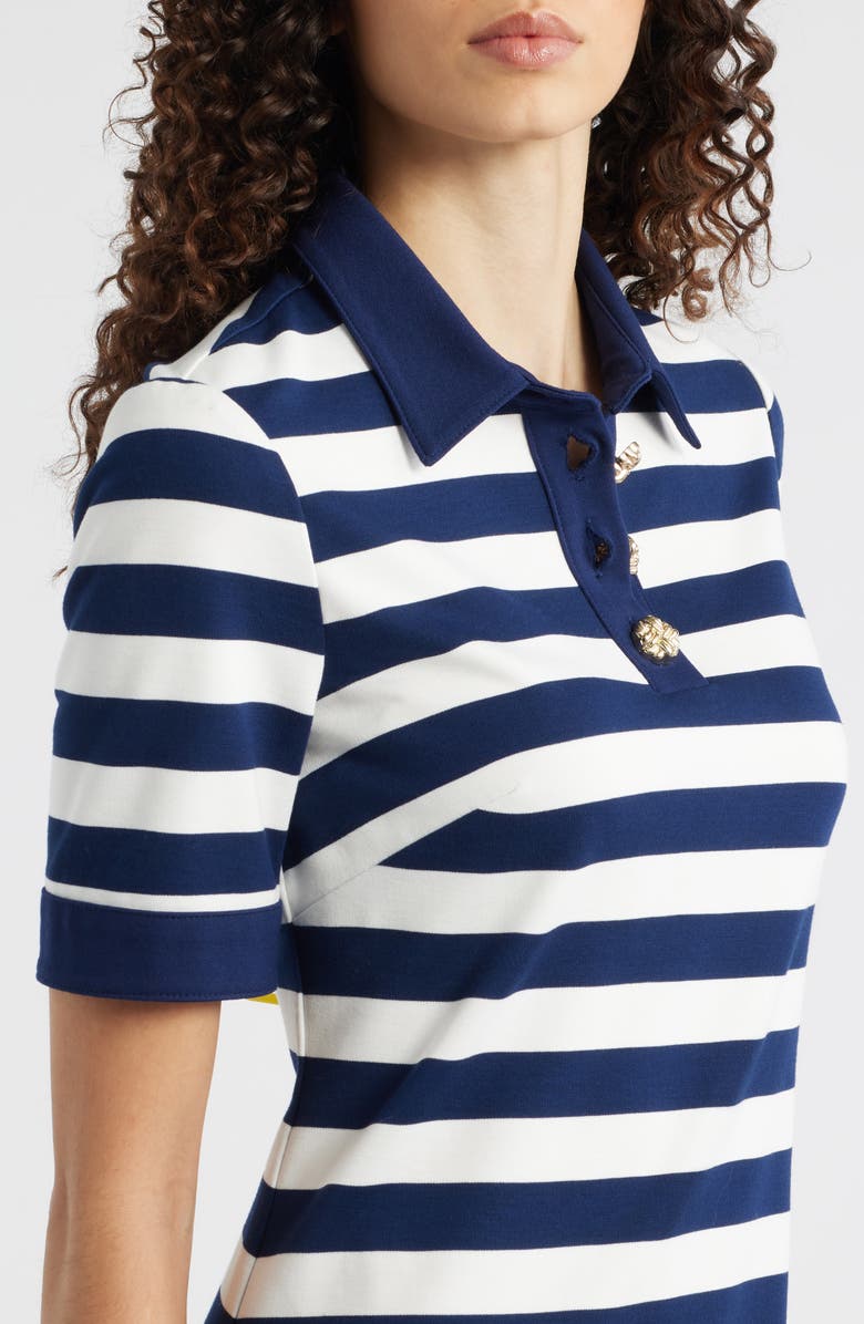 Eliza J Stripe Knit Shift Dress, Alternate, color, Navy Ivory