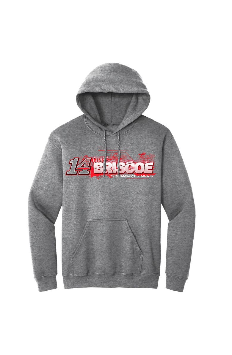 STEWART-HAAS RACING Men's Stewart-Haas Racing Team Collection  Heather Charcoal Chase Briscoe Car Pullover Hoodie, Alternate, color, 