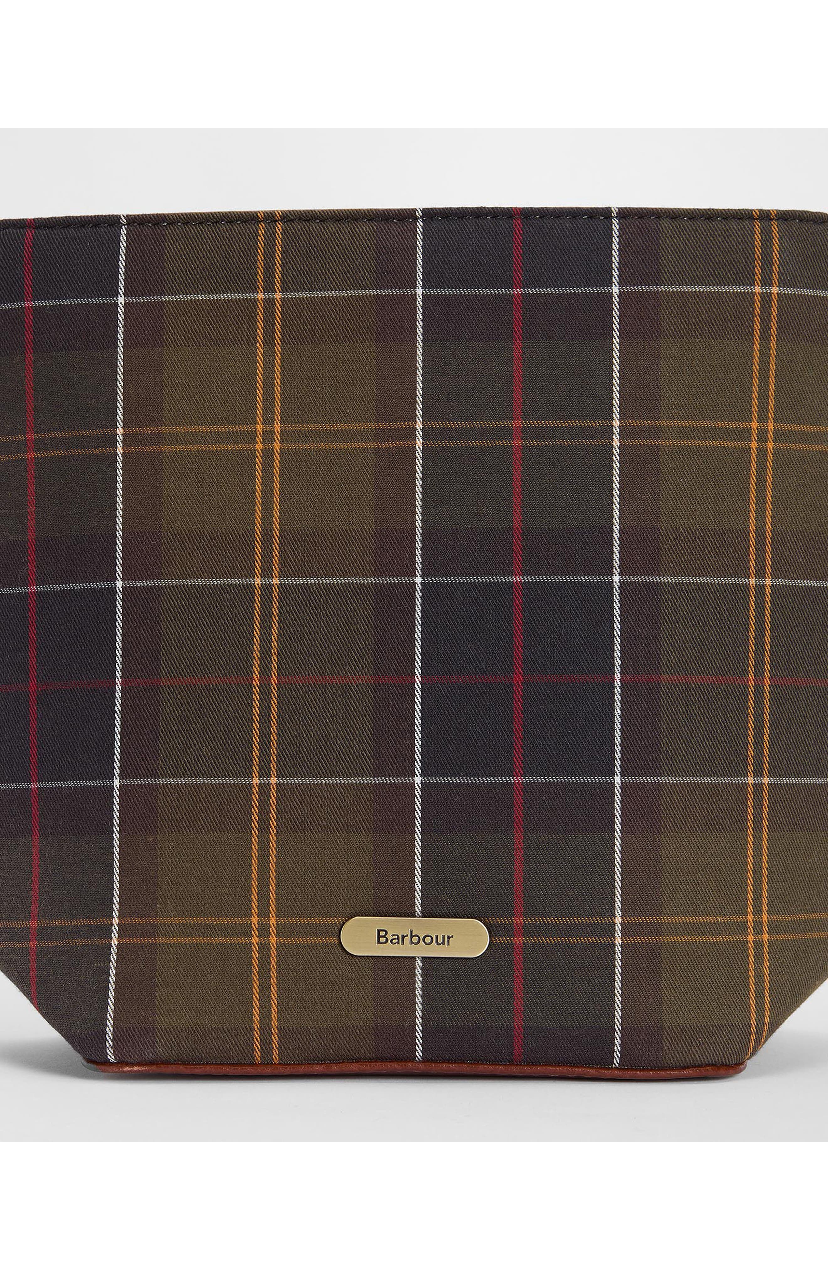 Barbour Cedar Tartan Bucket Tote, Alternate, color, 