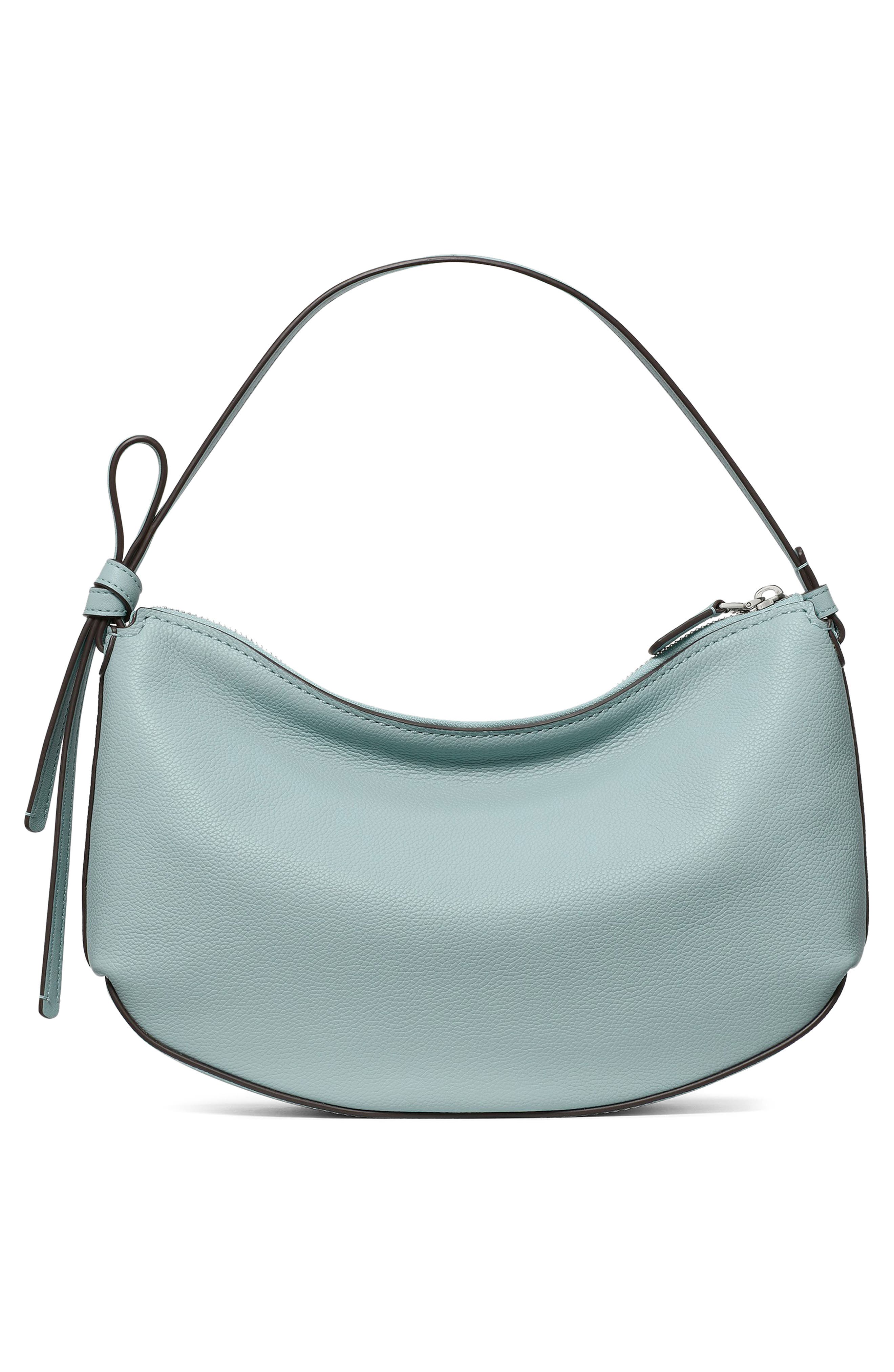 loop pebble leather shoulder bag, Alternate, color, ENGLISH SEA