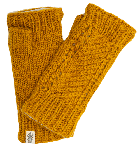 Diagonal Knit Handwarmers