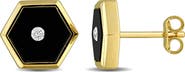 DELMAR Onyx & Diamond Stud Earrings
